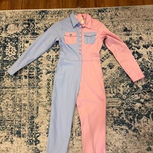 Julyliebe Two-Tone Pink and Blue Jumpsuit Size S